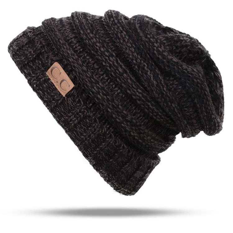 CC Letter Solid Color Wool Hats Concise Knitting Hat, Pink, Beown, Grey, Dark Beige, Khaki, Magen...