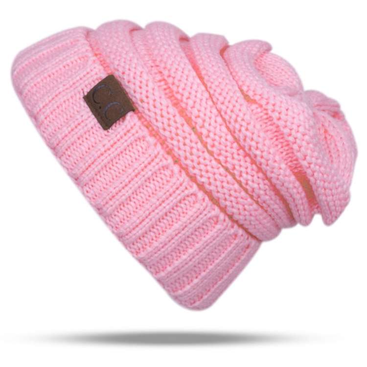 CC Letter Solid Color Wool Hats Concise Knitting Hat, Pink, Beown, Grey, Dark Beige, Khaki, Magen...