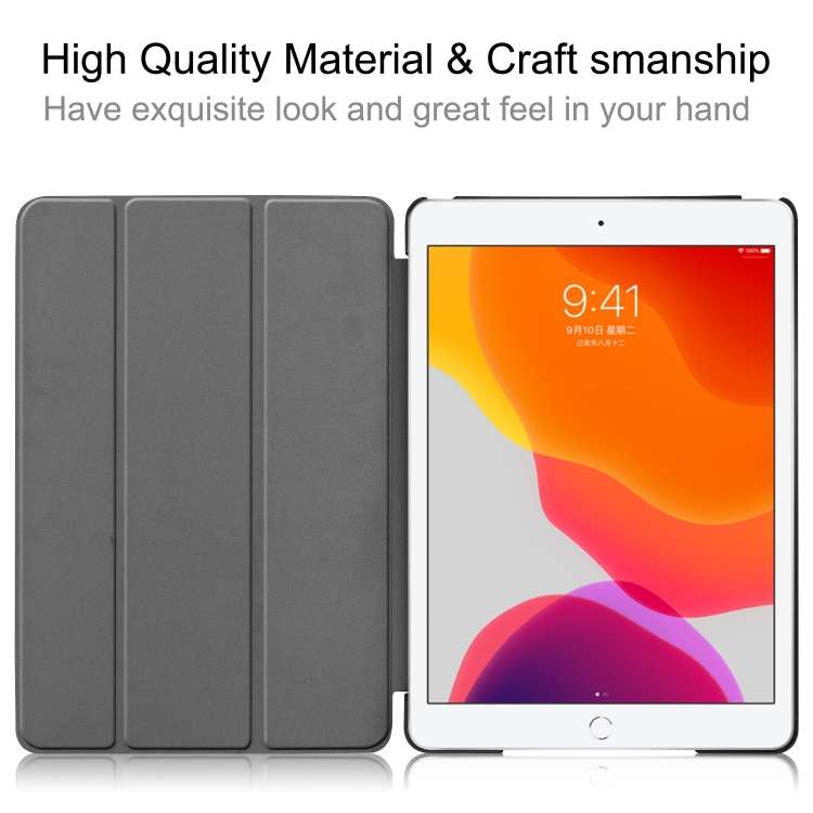 For iPad 10.2 Custer Texture Horizontal Flip Smart PU Leather Case with Sleep / Wake-up Function ...