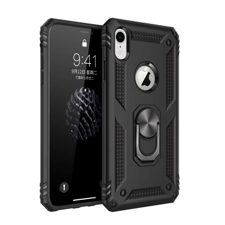For iPhone XR Armor Shockproof TPU + PC Protective Case with 360 Degree Rotation Holder, For iPho...