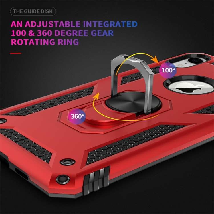 For iPhone XR Armor Shockproof TPU + PC Protective Case with 360 Degree Rotation Holder, For iPho...