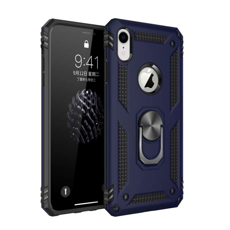 For iPhone XR Armor Shockproof TPU + PC Protective Case with 360 Degree Rotation Holder, For iPho...