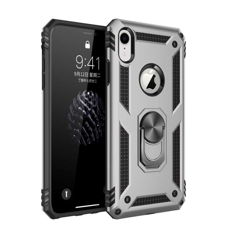 For iPhone XR Armor Shockproof TPU + PC Protective Case with 360 Degree Rotation Holder, For iPho...