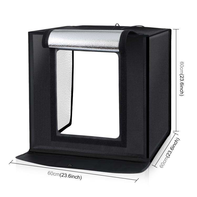 PULUZ Photo Studio Light Box Portable 60 x 60 x 60 cm Light Tent LED 5500K White Light Dimmable M...