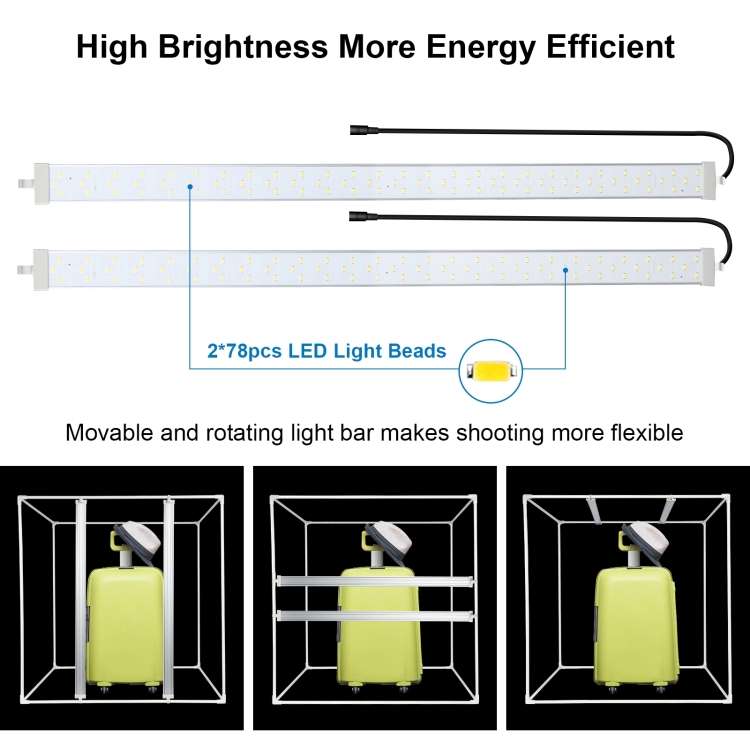 PULUZ 80cm Folding Portable 72W White Light Photo Lighting Studio Shooting Tent Box Kit with 3 Co...