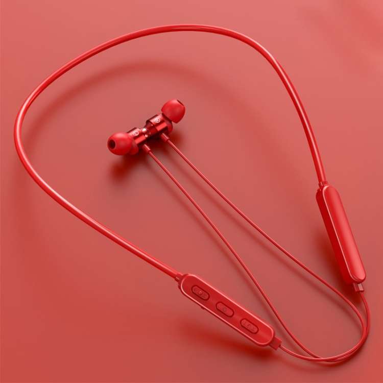 Bluetooth 5.1 Round Wire Neck-mounted Bluetooth Sports Earphone with Magnetic Function, White, Bl...