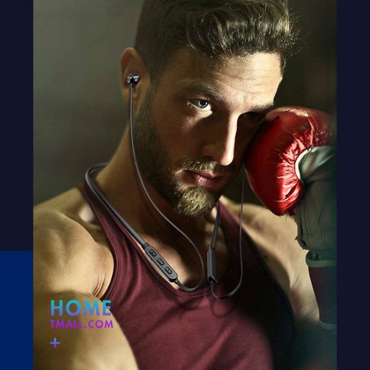 Bluetooth 5.1 Round Wire Neck-mounted Bluetooth Sports Earphone with Magnetic Function, White, Bl...