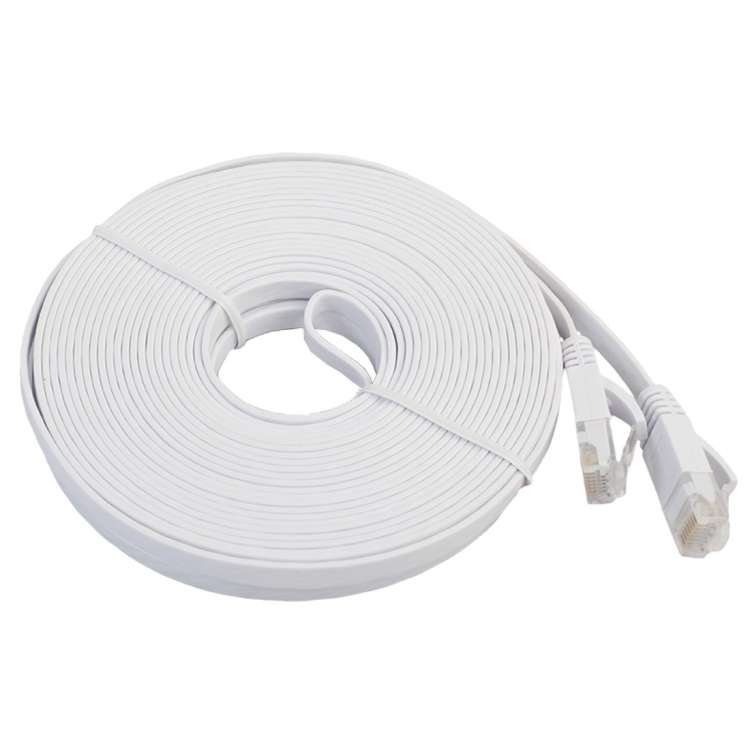 15m CAT6 Ultra-thin Flat Ethernet Network LAN Cable, Patch Lead RJ45, Length: 15m
