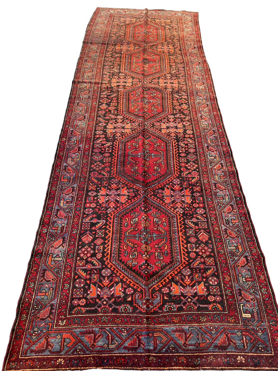 Classic Persian Hamedan Runner - Vintage