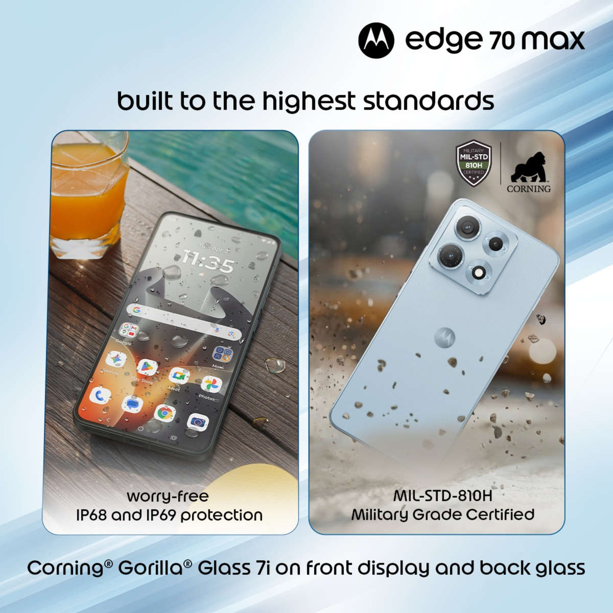 Motorola Edge 70 Max 5G  8GB RAM + 256GB Storage | Mixed Colours