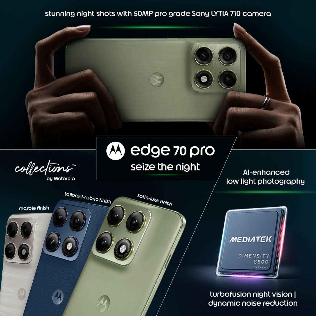 Motorola Edge 70 Pro 5G  12GB RAM + 256GB Storage | Mixed Colours