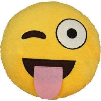 Emoji Wink Emoticon Round Cushion Pillow !LOCAL STOCK!