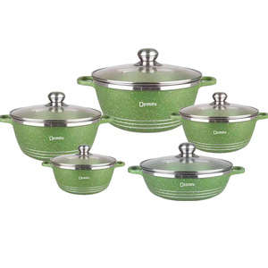 Non-stick Stainless Steel 10pcs Royal Dessini Pot  Set