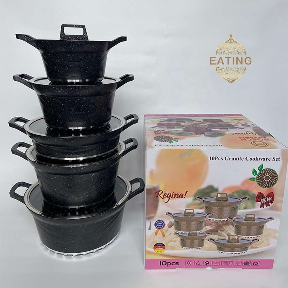Bosch Regina Die Cast Aluminum Non-Stick 10 Piece Cookware Set BLACK