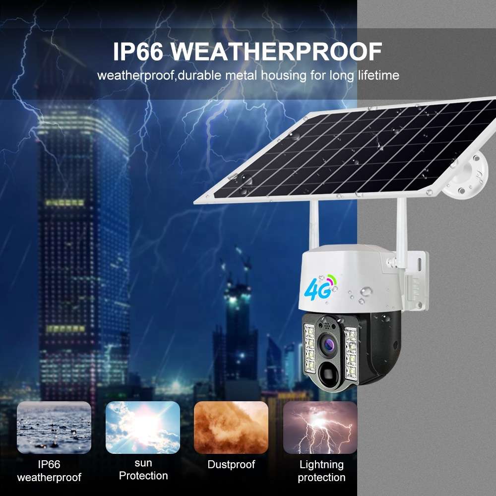 4G Solar Panel Power PTZ Camera V380 Pro 1080P Outdoor Wireless Security 4G Solar Battery CCTV IP C