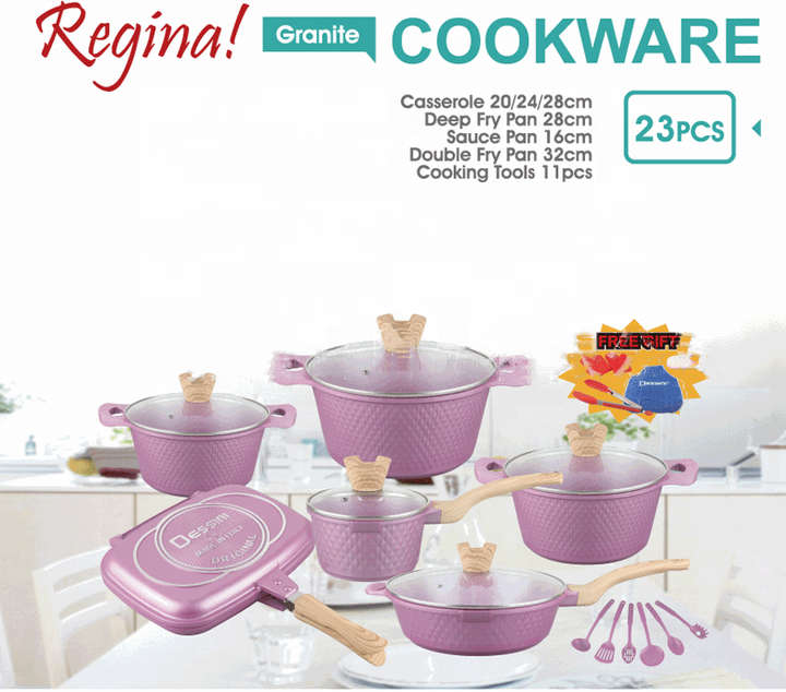Dessini 23pcs Die Cast Aluminum Non-stick Cookware Set