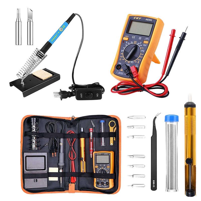 17pcs Precision Electric Soldering Iron Kit 60W Adjustable Temperature with Screwdriver Set Digital