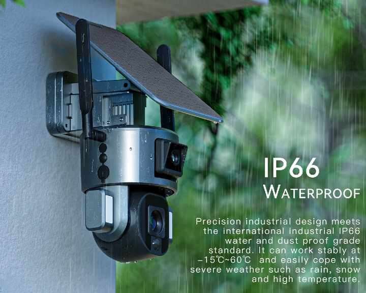 4K Solar PTZ Camera with flood light