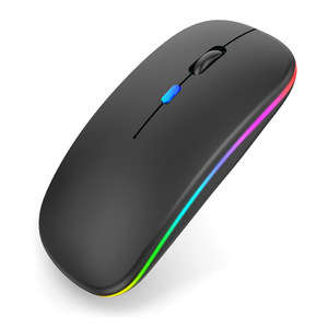 Black Illuminated Wireless 2.4Ghz Mouse - with USB Receiver (Requires AAA Batteries - Included)