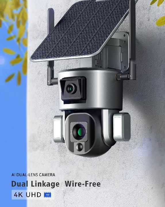 4K Solar PTZ Camera with flood light