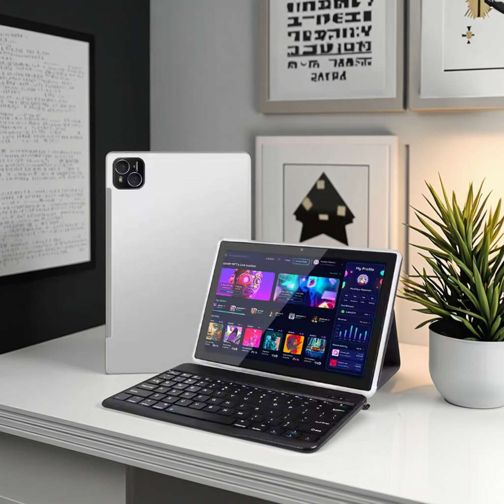 10.1" Android 15 24/128GB Tablet with Keyboard & Case