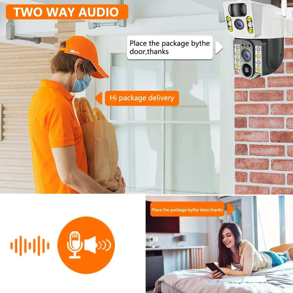 V380 Pro Solar outdoor camera wireless dual lens waterproof 4G 360 CCTV camera