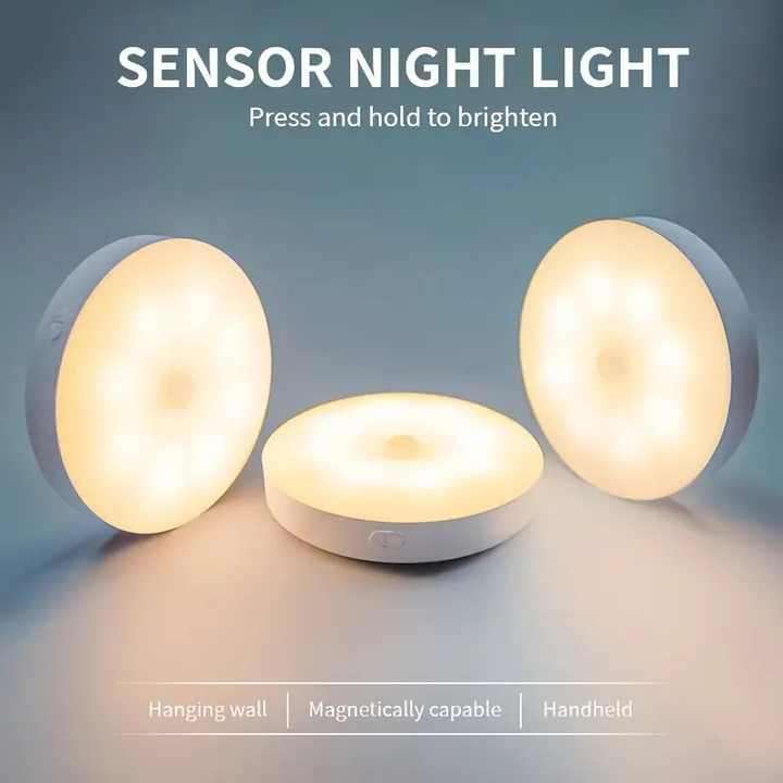 Rechargeable Wireless Motion Sensor LED Night Light for Bedroom Home Kitchen Body Induction Lamp Cab