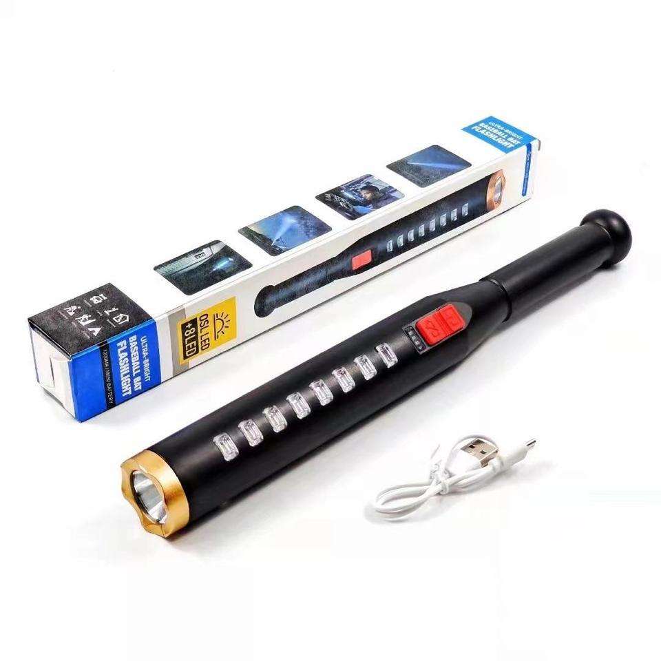 Ultra-Bright Baseball Bat Shape Flashlight - Rechargeable Torch Light LED Light with Lithium Battery