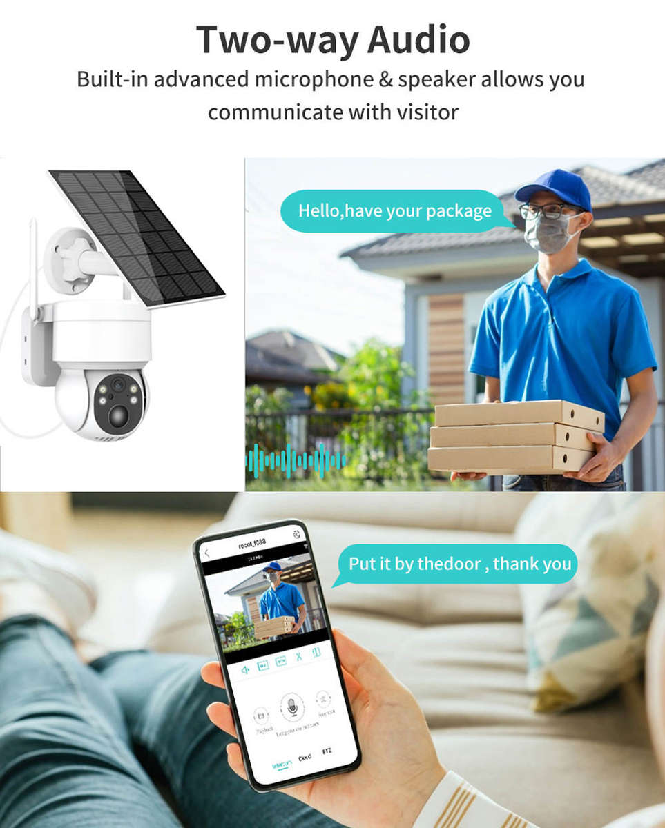 4mp Wifi Outdoor Solar Battery Camera with ICSEE App