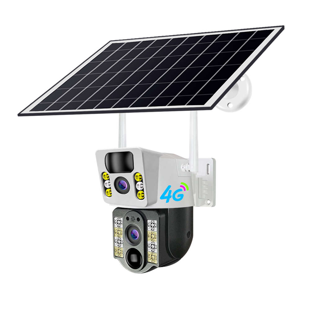 V380 Pro Solar outdoor camera wireless dual lens waterproof 4G 360 CCTV camera