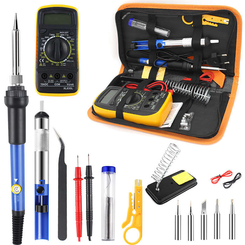 17pcs Precision Electric Soldering Iron Kit 60W Adjustable Temperature with Screwdriver Set Digital