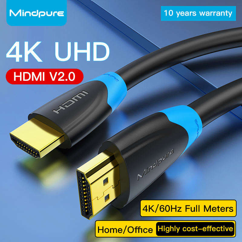 MINDPURE HDMI Cable 3m | 4K Gold-Plated Lead | Foil & Braid Shielded | TV PS5 Projector