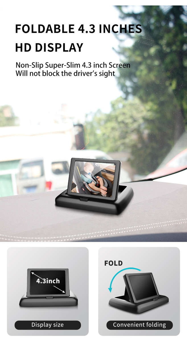 Andowl Full HD1080P Real Time In Car Baby Monitor