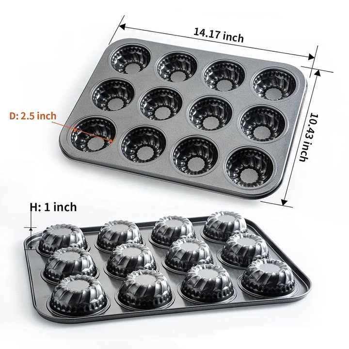 12 Cup Muffin Pan Quality Mini Cup Cake Baking Pan Mold