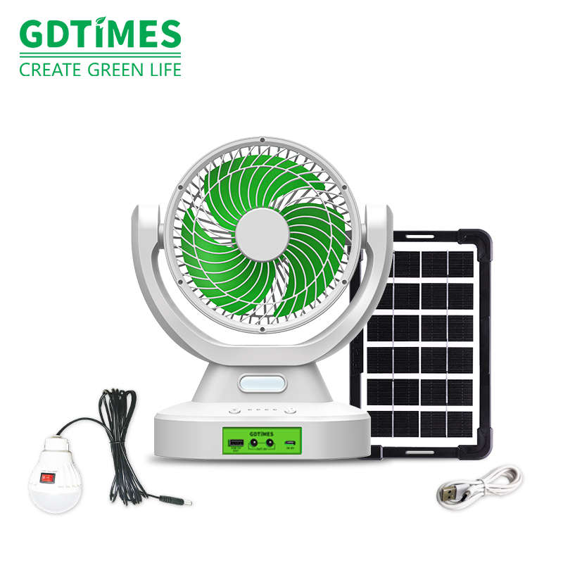 9 Inch Solar Fan with Lithium Battery AC/DC Lamp