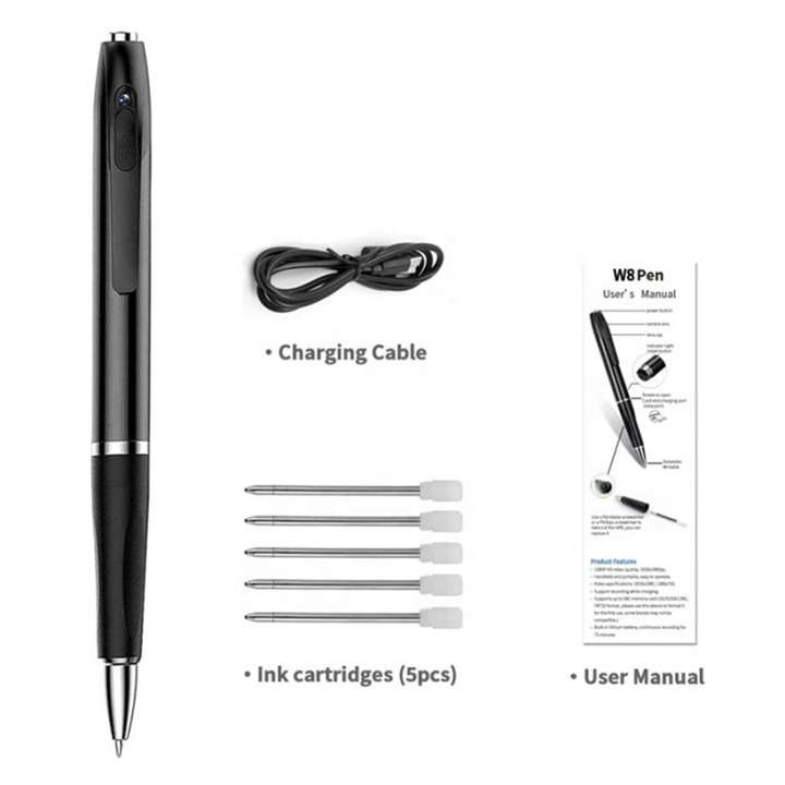 Small Ballpoint Pen Camera FULL HD 1080P With Built-in Microphone Security Camera for Home Office Vi