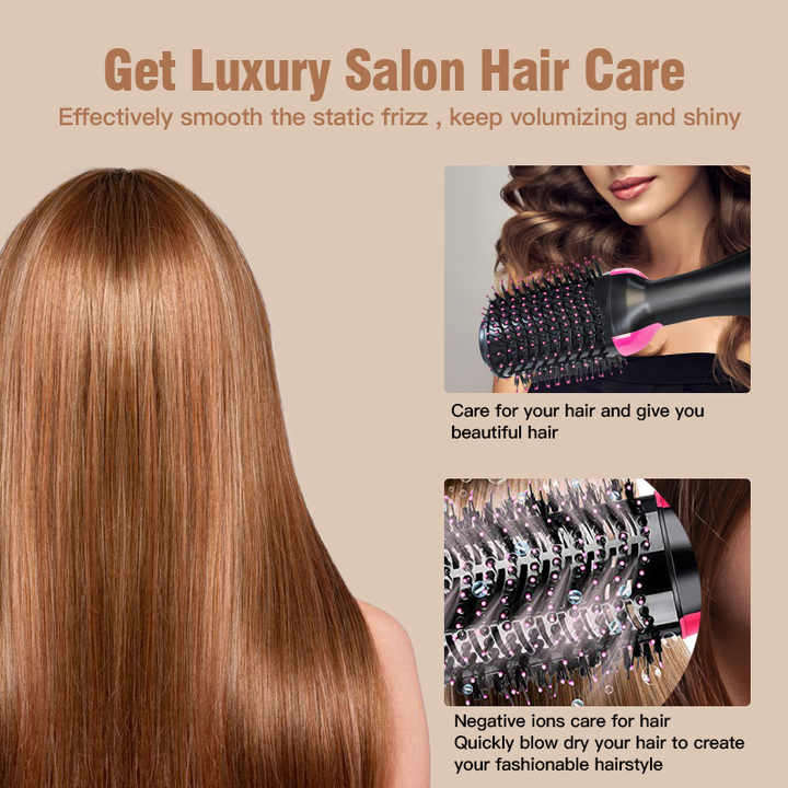 Hair Curling Negative Ion Volumizer Straightener Styling Comb Hair Dryer Hot air Brushr Tools