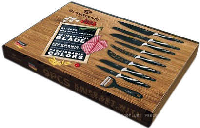 Blaumann 8 Pieces Stainless Steel Non-Stick Coating Knife Set - Black/White (READ THE DESCRIPTION)