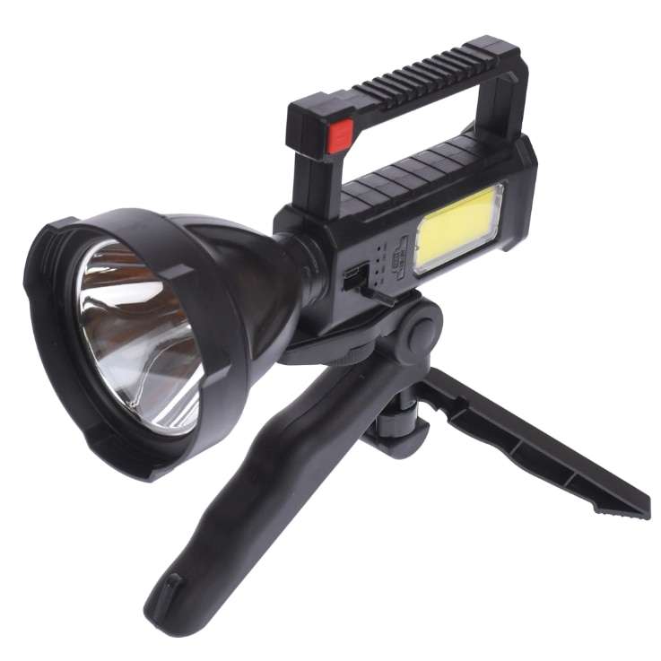 Torch Light Multifunction Rechargeable With Stand LED High Lumens Flash Light 4 Modes LED COB L-832