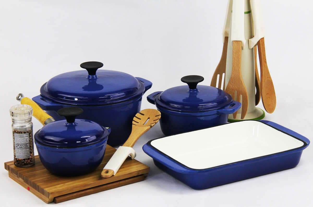 Fine Living - Lifestyle Cast Iron Set 7pc - Bue