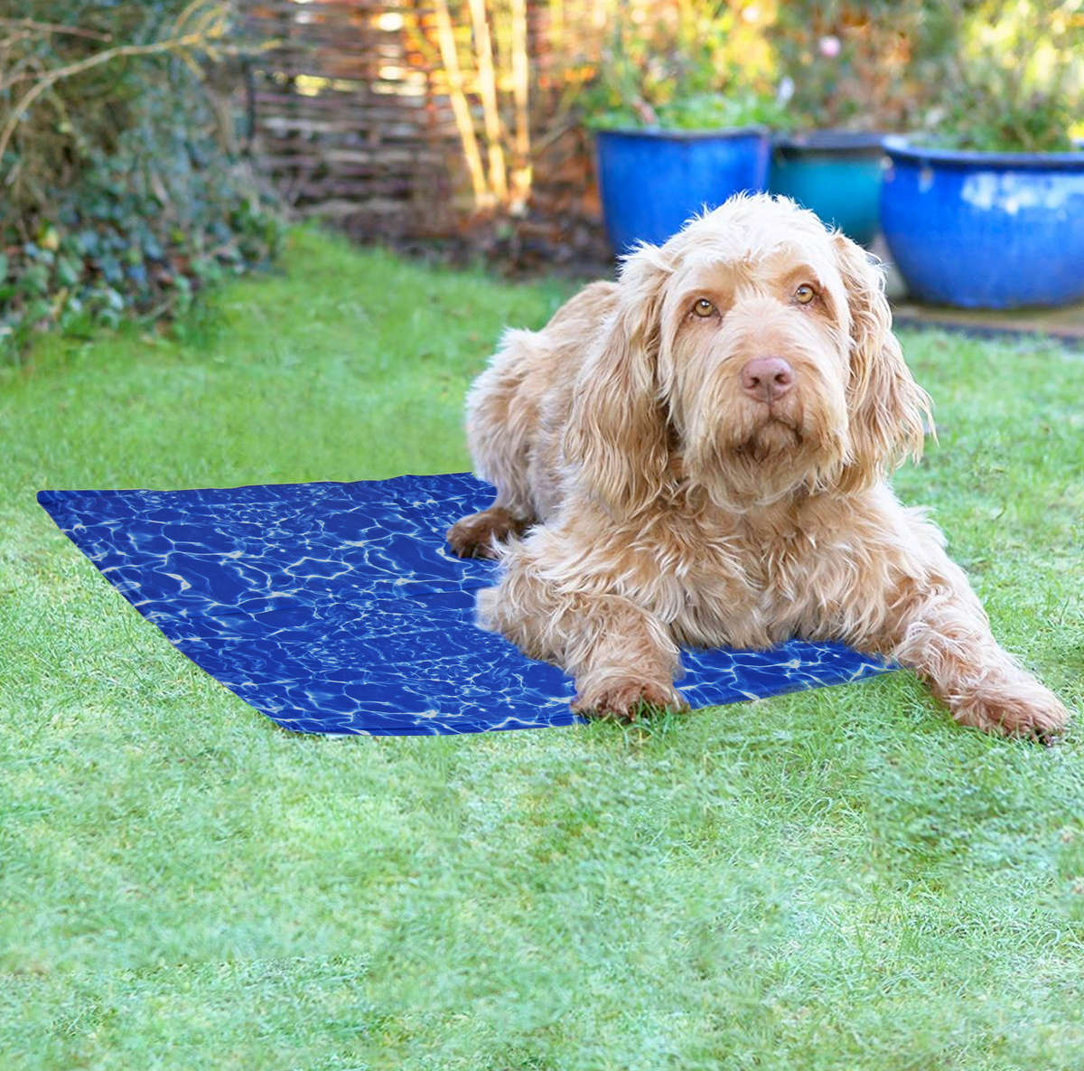 Pet Cooling Mat - Blue Waves - M