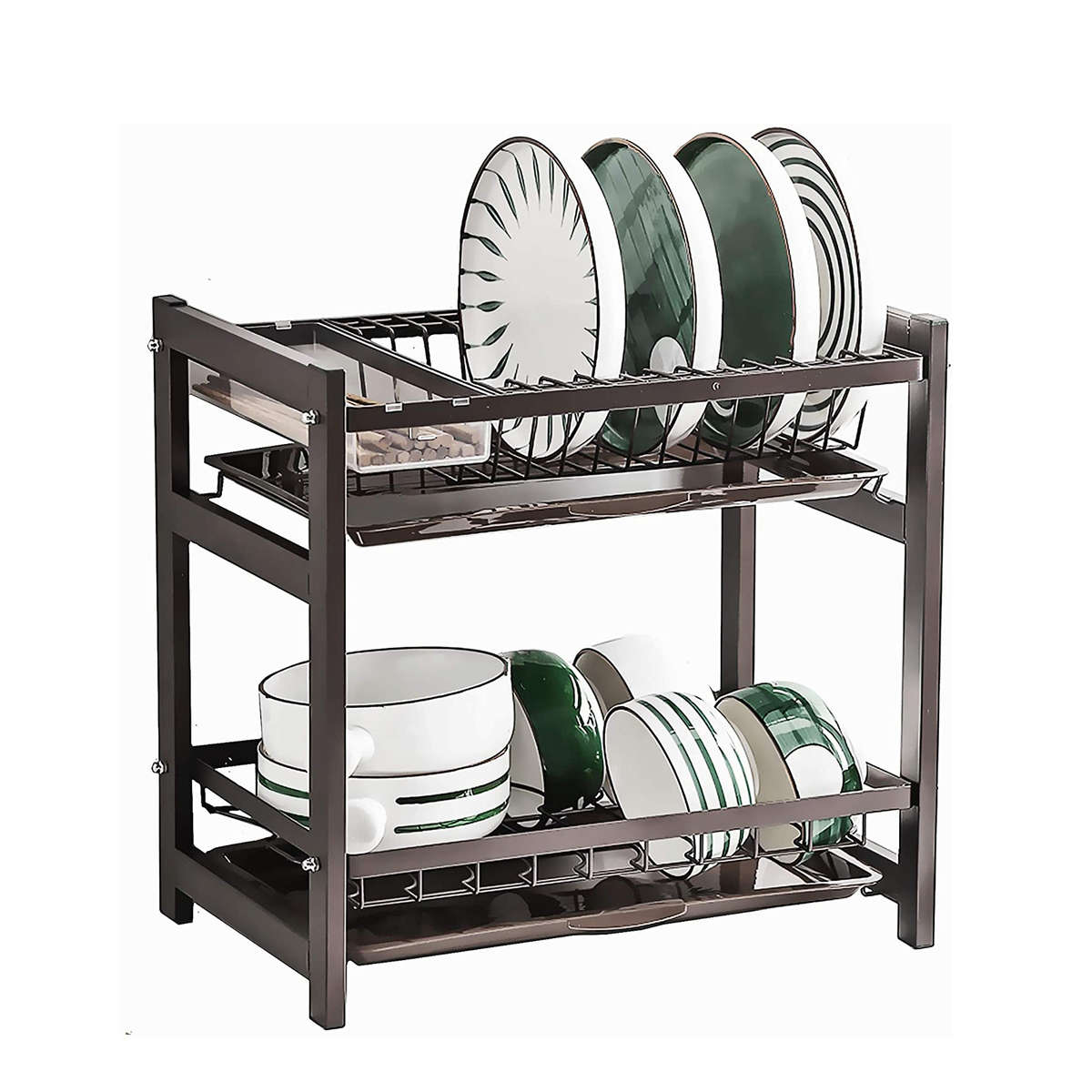 REFINED Dish Rack 2 Tier - Coffee