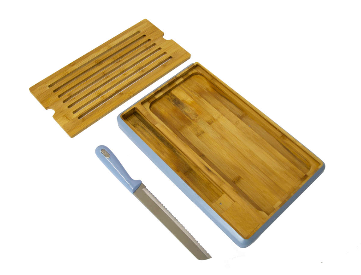 Bread Board with Knife - Blue