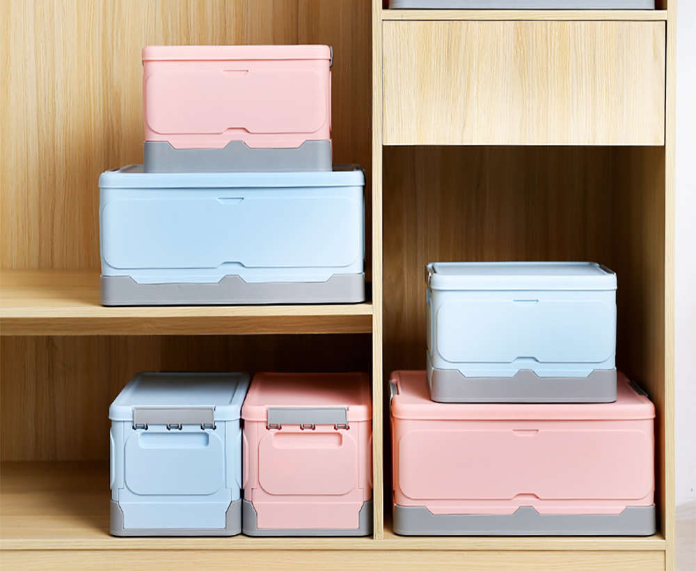 Foldable Storage Clip Boxes - Small - Blue