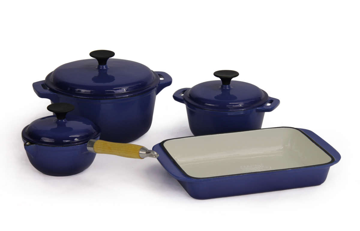 Fine Living - Lifestyle Cast Iron Set 7pc - Bue