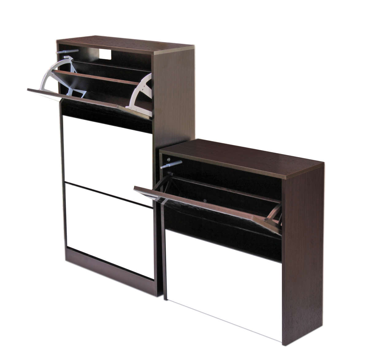 Fine Living Mirror Shoe Cabinet - 3+2tier Wenge