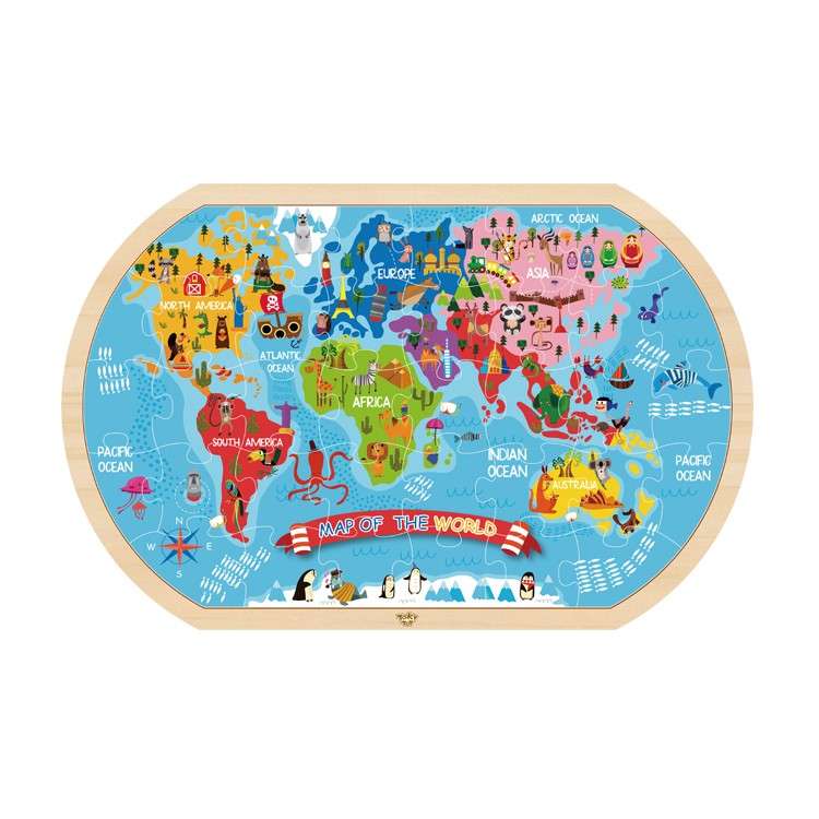 Nuovo Wooden World Map Puzzle