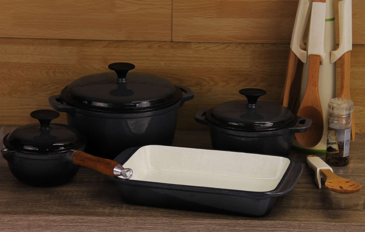 Fine Living - Lifestyle Cast Iron Set 7pc - Grey