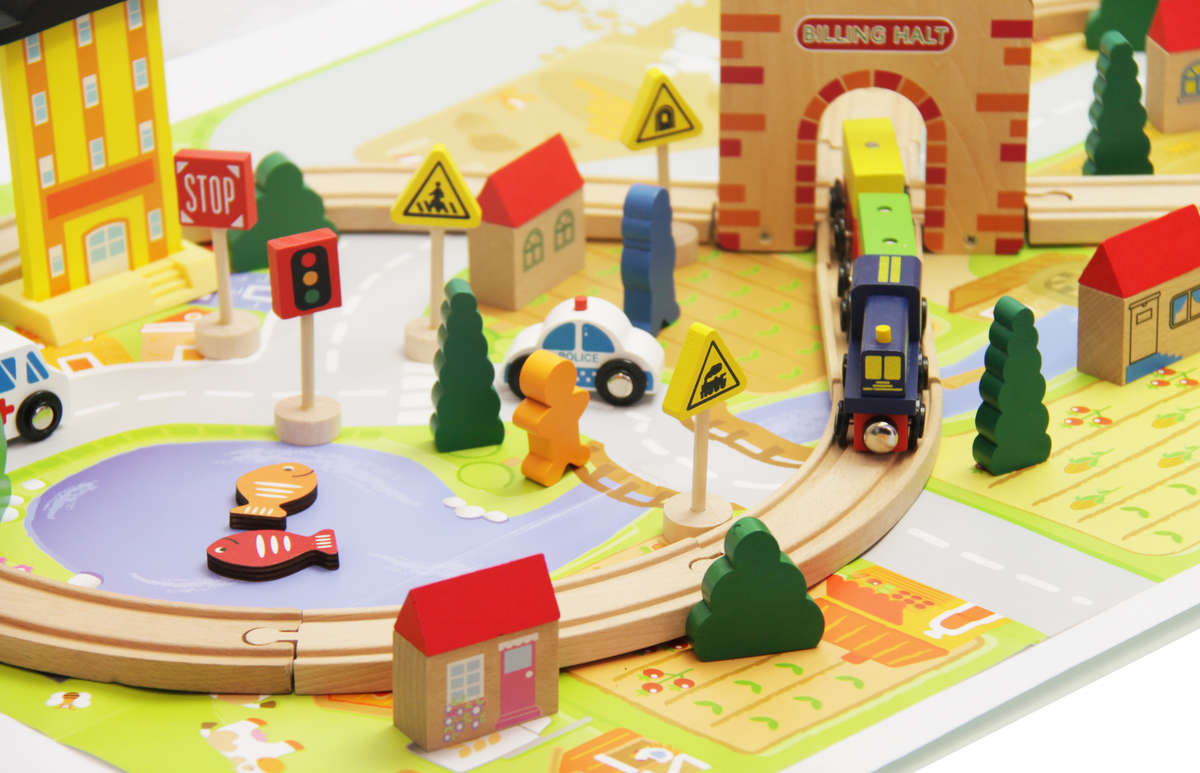 Jeronimo - Wooden Train Set 54pc