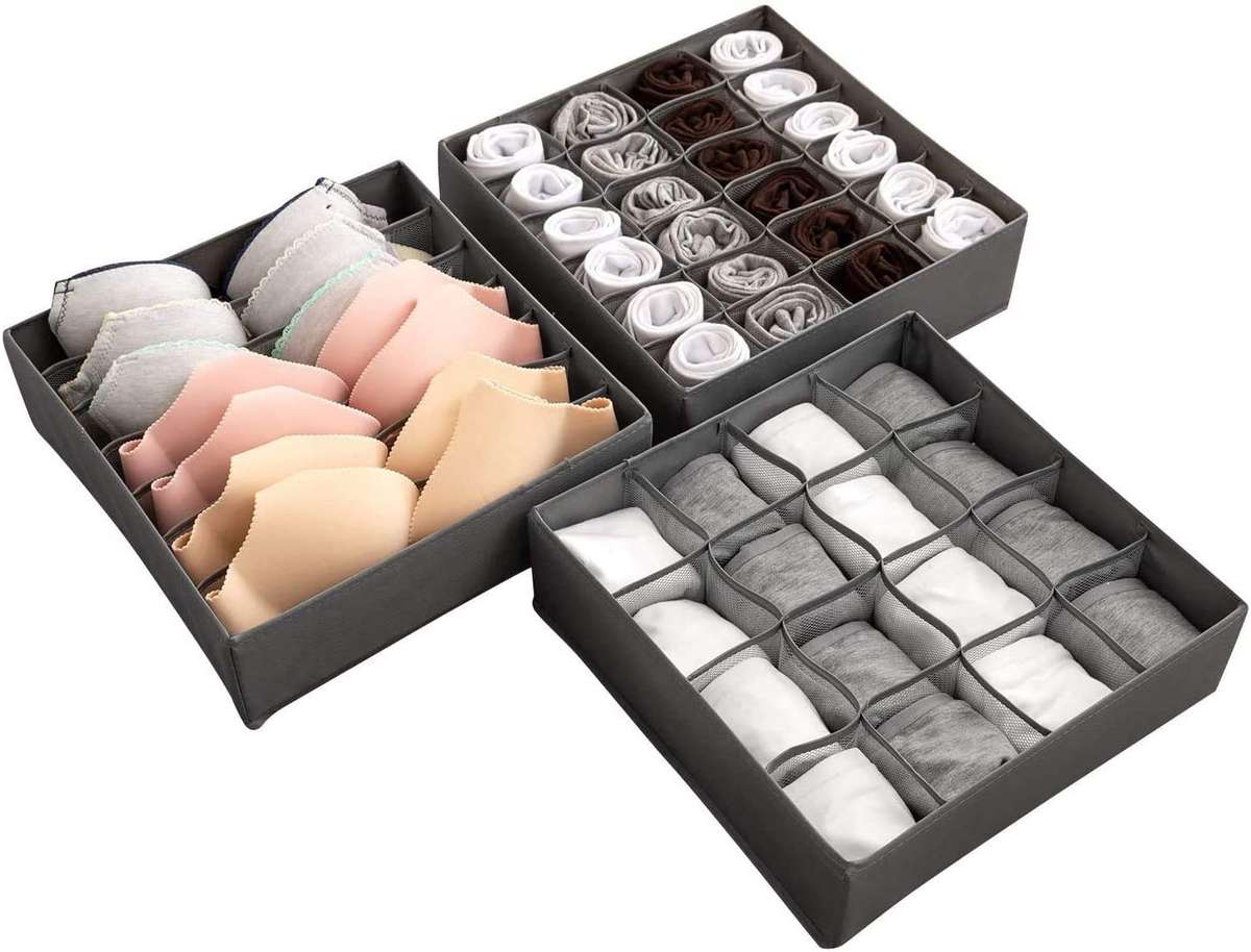 Set of 4  Collapsible organizer - Black